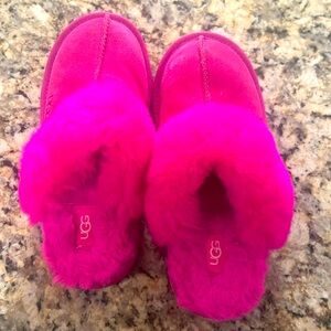Ugg bright pink slippers. Worn very few if any times. Never outside. Size 2